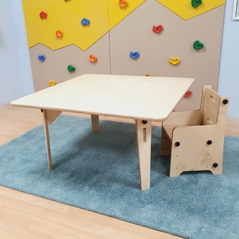 Adjustable Montessori Square Table & Chair Set