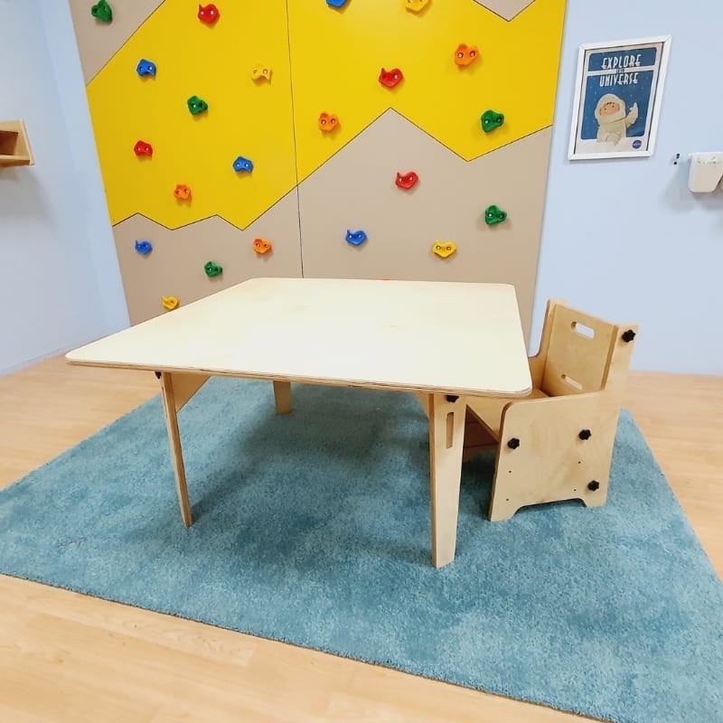Adjustable Montessori Square Table & Chair Set - Image 2