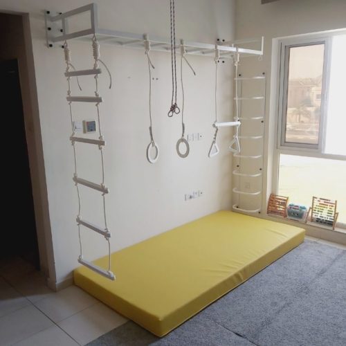 MONKEY BARS WITH LADDER & SAFETY MAT