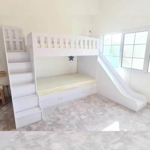 Bunk-Bed-with-Steps-Slide-Trundle