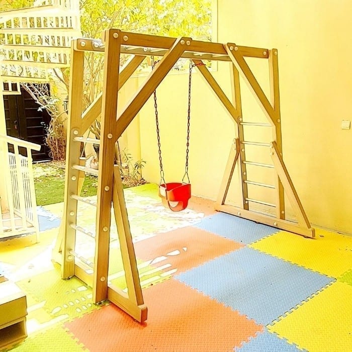 Freestanding Monkey Bars with Swing